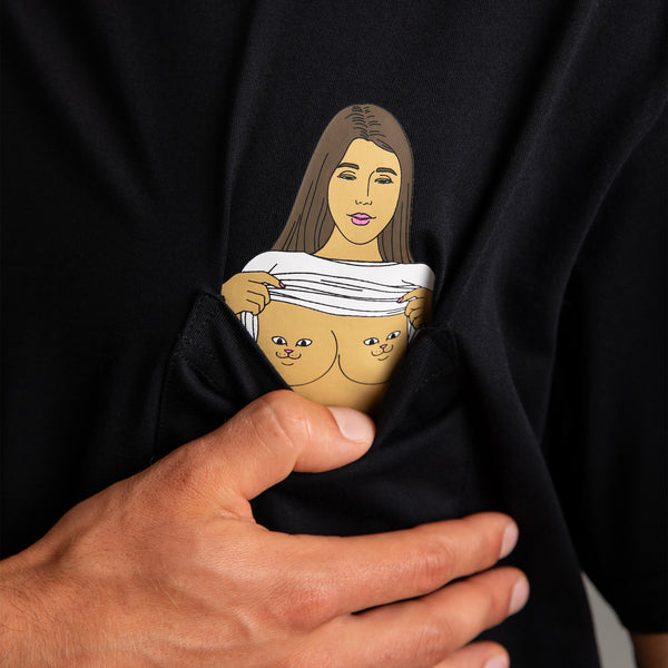 Ripndip Flashing Kittys Pocket Tee (Black)