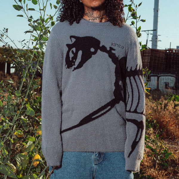 Ripndip Fossil Mohair Knit Sweater (Charcoal)