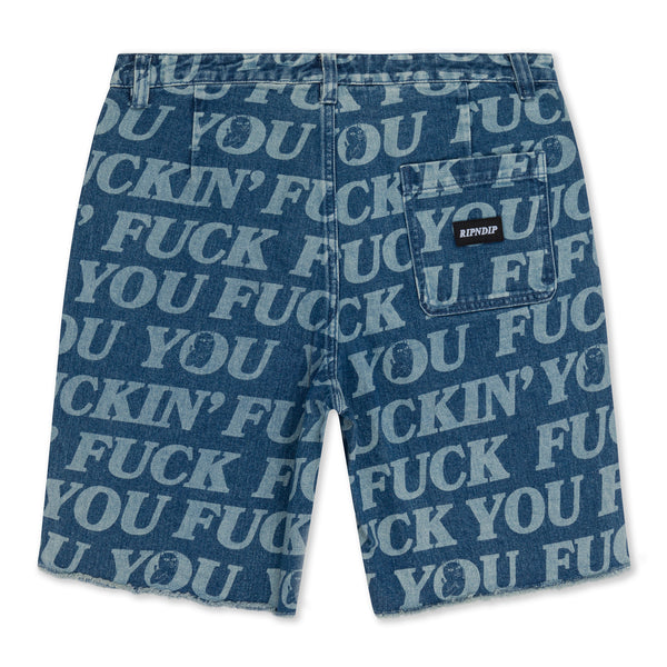Ripndip Fuckin Fuck Denim Shorts (Medium Wash)
