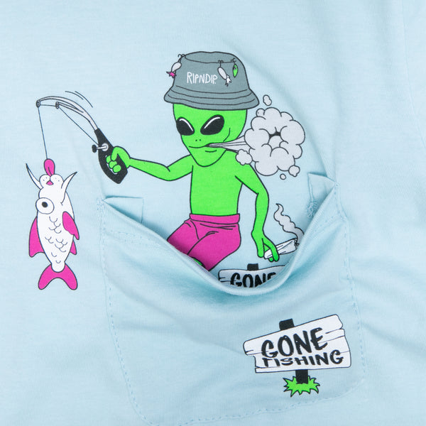 Ripndip Gone Fishing Pocket Tee (Baby Blue)