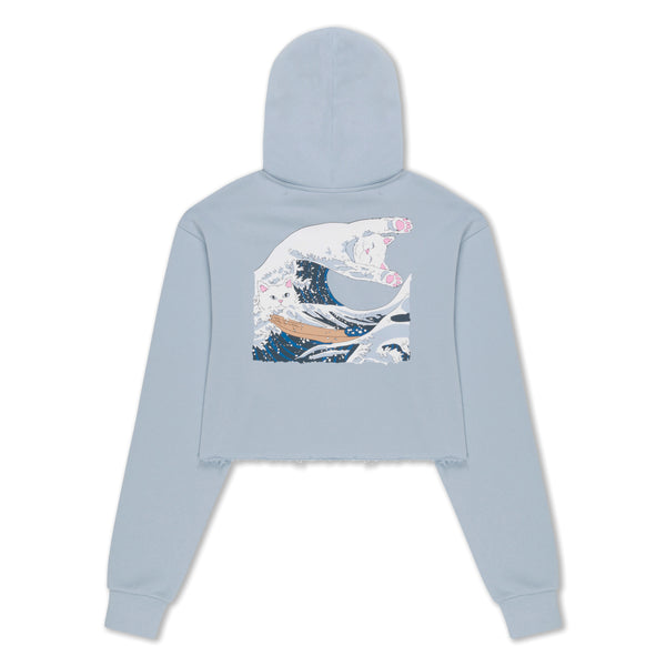 ripndip Great Wave Cropped Hoodie (Powder Blue)