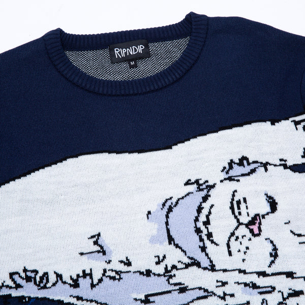 Ripndip Great Wave Sweater (Navy)