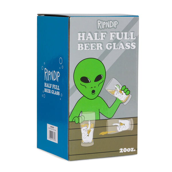 Ripndip Half Full Beer Glass (Clear)