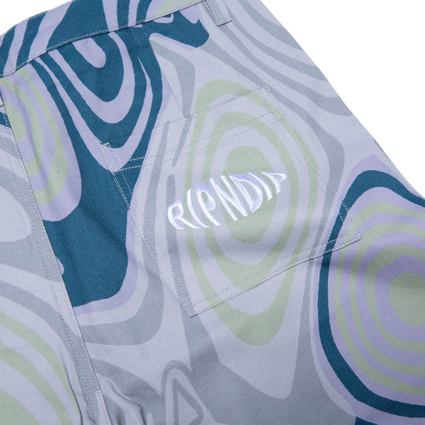 Ripndip Hypnotic Twill Shorts (Grey/Lavender/Neon)