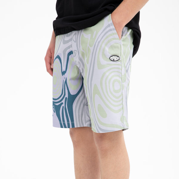 ripndip Hypnotic Twill Shorts (Grey/Lavender/Neon)