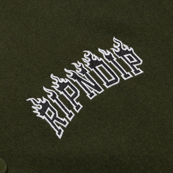 Ripndip Inferno Varsity Jacket (Light Forest)