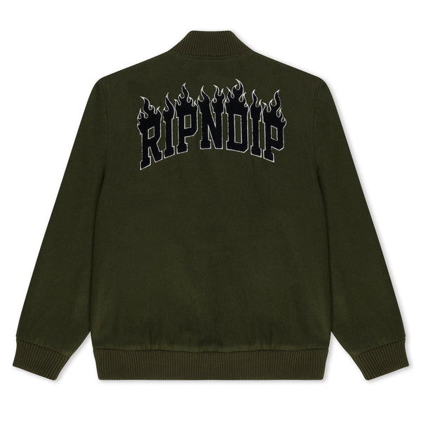 Ripndip Inferno Varsity Jacket (Light Forest)