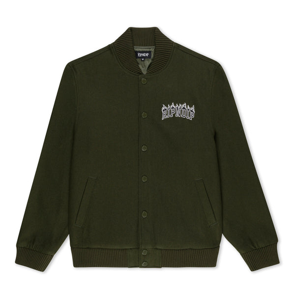 ripndip Inferno Varsity Jacket (Light Forest)