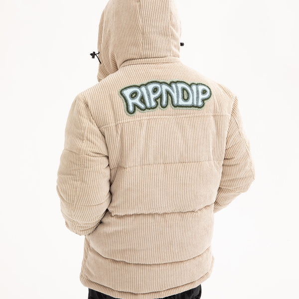 Ripndip Intertwined Corduroy Puffer Jacket (Khaki)