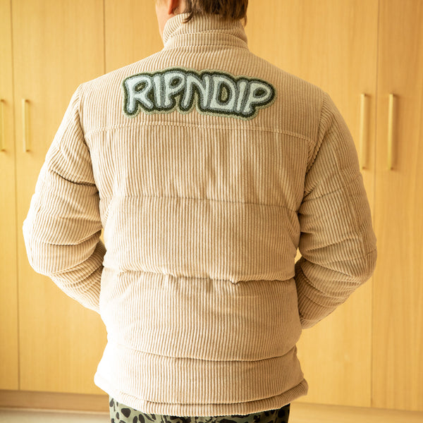 Ripndip Intertwined Corduroy Puffer Jacket (Khaki)