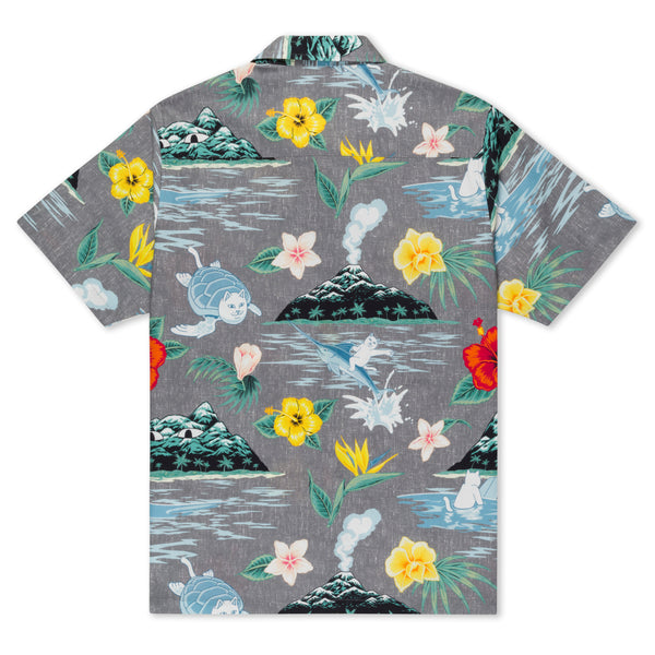 Ripndip Islanders Button Up Shirt (Charcoal)