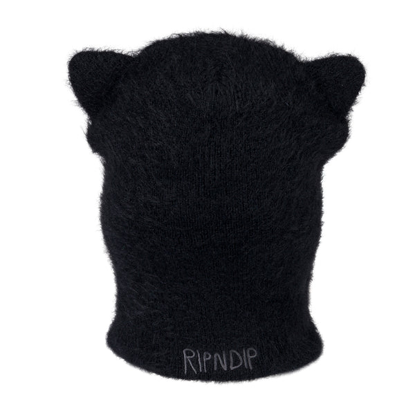 Ripndip Kitty Ears Faux Mohair Balaclava (Black)