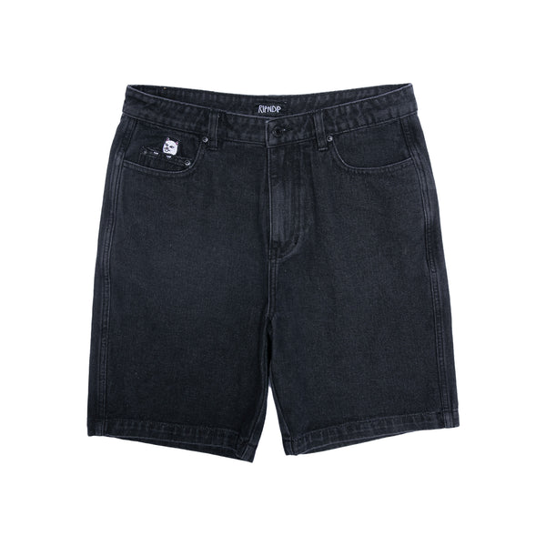 ripndip La Brea Denim Shorts (Black Medium Wash)