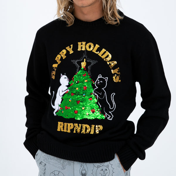 Ripndip Litmas Tree Knitted Sweater (Black)