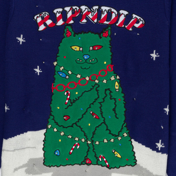 Ripndip Litmas Tree Light Up Knit Sweater (Navy)