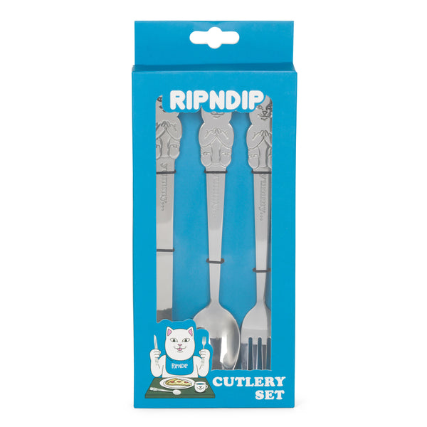 Ripndip Lord Nermal 3 PC Cutlery Set (Silver)