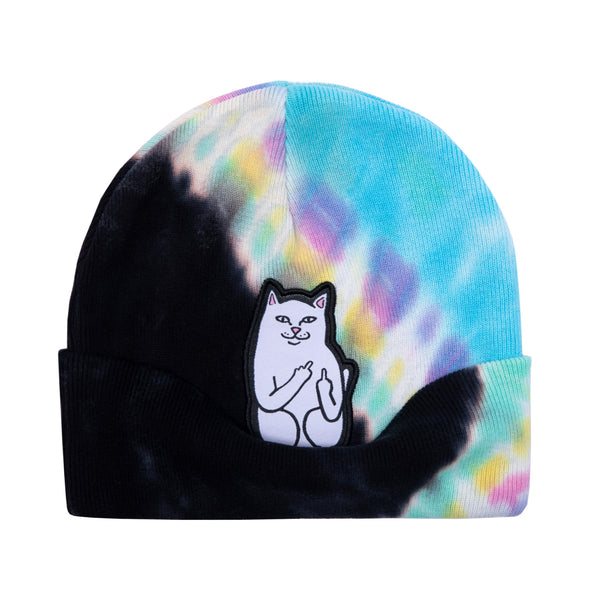Ripndip Lord Nermal Beanie (Black / Rainbow Tie Dye)
