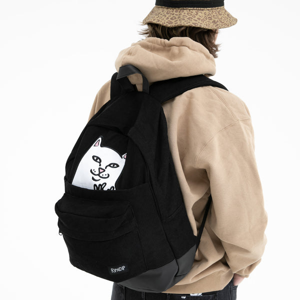 Ripndip Lord Nermal Corduroy Backpack (Black)