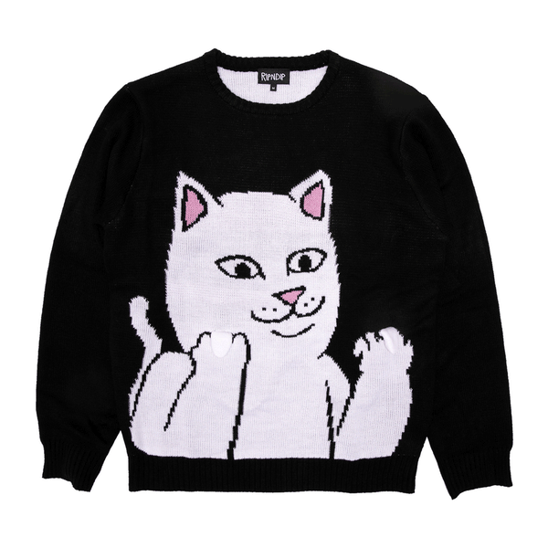Ripndip Lord Nermal Flippy Knitty Sweater (Black)