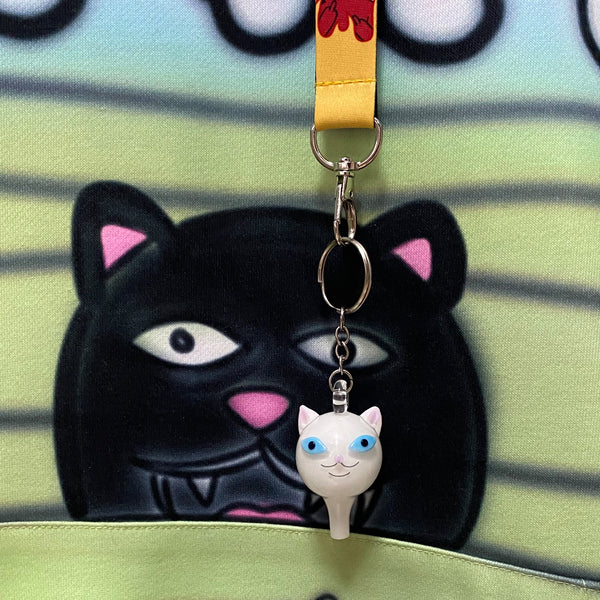 Ripndip Lord Nermal Glass Carb Cap Keychain (White)