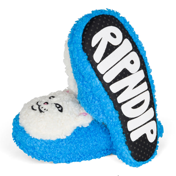 Ripndip Lord Nermal Plush Face House Slippers (Blue)