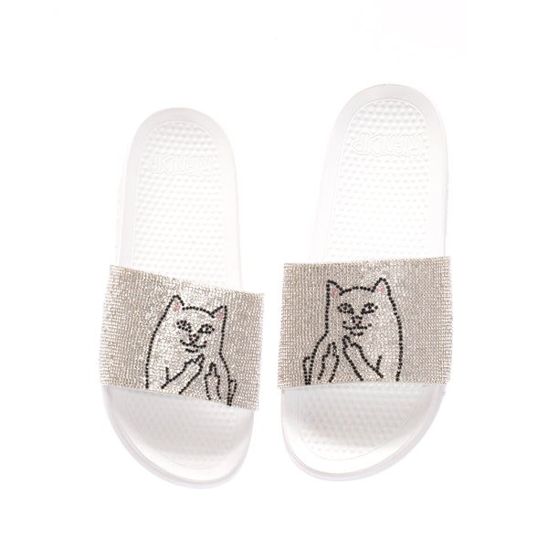 Ripndip Lord Nermal Slides (Rhinestone White)