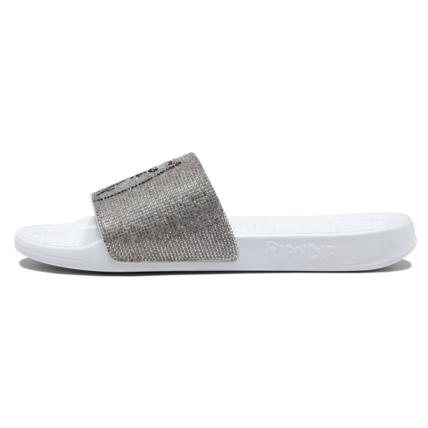 Ripndip Lord Nermal Slides (Rhinestone White)