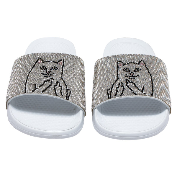 Ripndip Lord Nermal Slides (Rhinestone White)