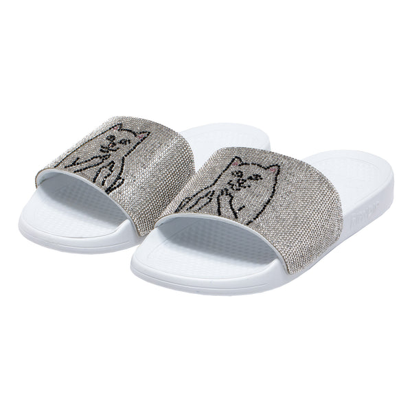 ripndip Lord Nermal Slides (Rhinestone White)