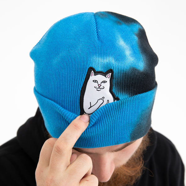 Ripndip Lord Nermal Tie Dye Beanie (Black/Blue)