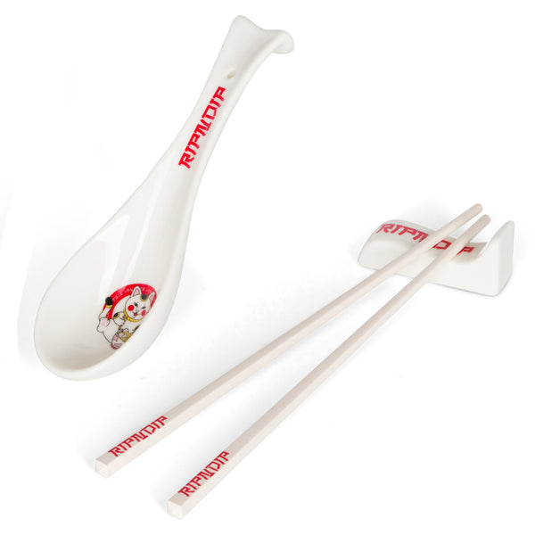 Ripndip Lucky Nerm Chopstick And Spoon Set (White)