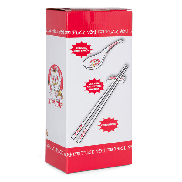 Ripndip Lucky Nerm Chopstick And Spoon Set (White)