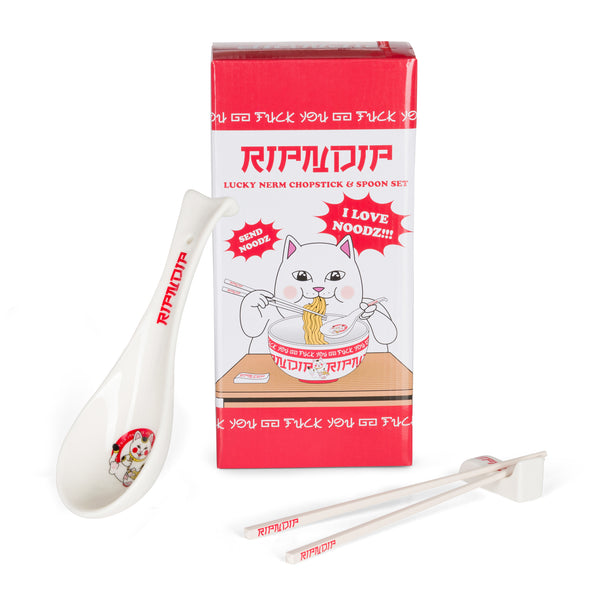 Ripndip Lucky Nerm Chopstick And Spoon Set (White)
