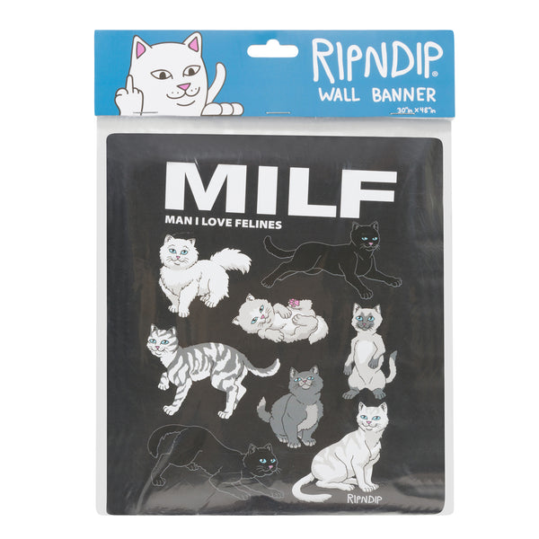 Ripndip Man I Love Felines Wall Banner (Black)