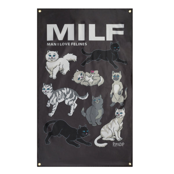 ripndip Man I Love Felines Wall Banner (Black)