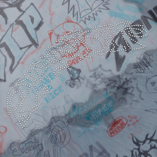 Ripndip Marker Long Sleeve Mesh Crop Top (Charcoal)