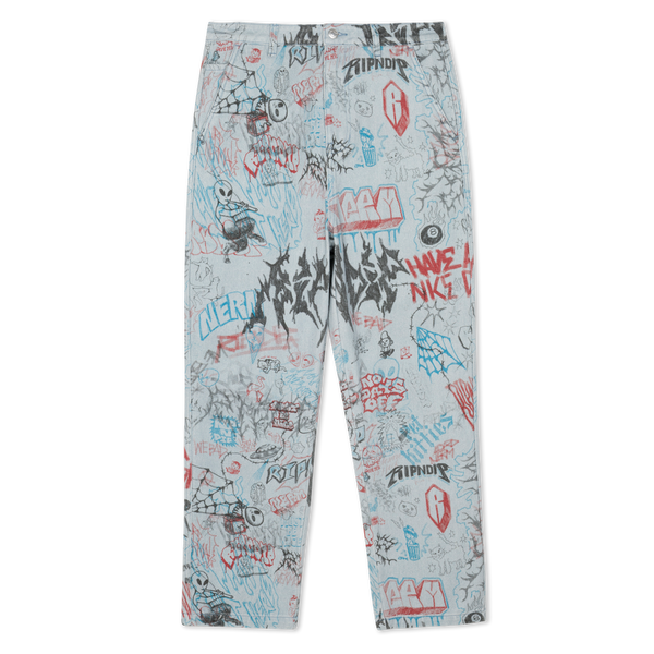 Ripndip Marker Wide Fit Pants (Light Wash Denim)