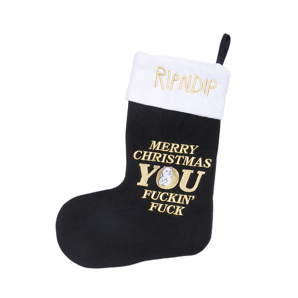 ripndip Merry Christmas Christmas Stocking (Black)