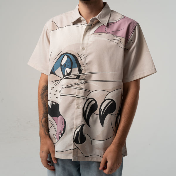 Ripndip Metal Claw Button Up Shirt (Bone)