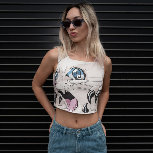 Ripndip Metal Claw Corset Top (Bone)