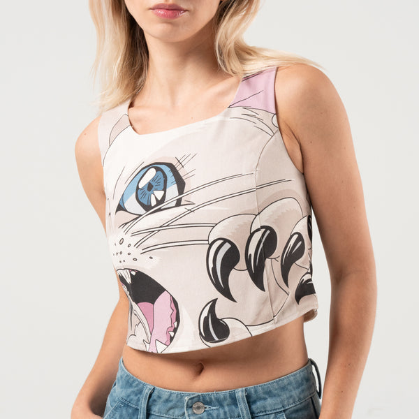 Ripndip Metal Claw Corset Top (Bone)