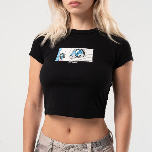 Ripndip Metal Claw Cropped Baby Tee (Black)