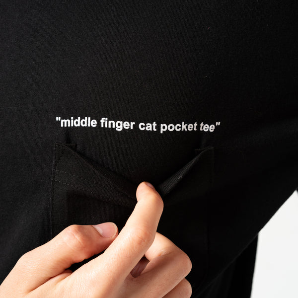 Ripndip Middle Finger Cat Pocket Tee (Black)
