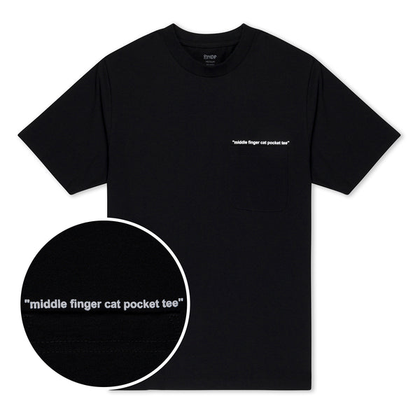 ripndip Middle Finger Cat Pocket Tee (Black)