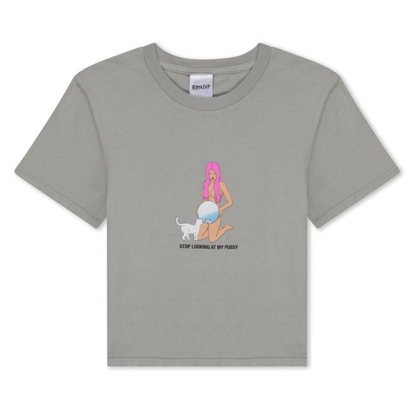 ripndip Mirror Mirror Cropped Baby Tee (Grey)