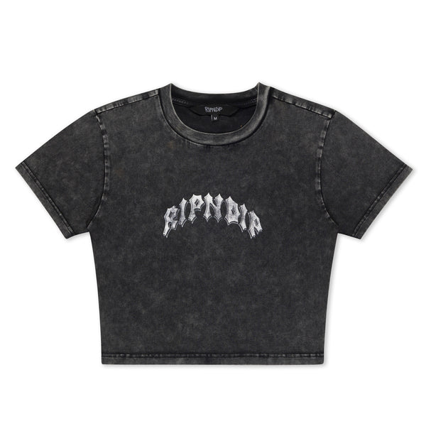 Ripndip Mother Nerm Cropped Baby Tee (Black Wash)