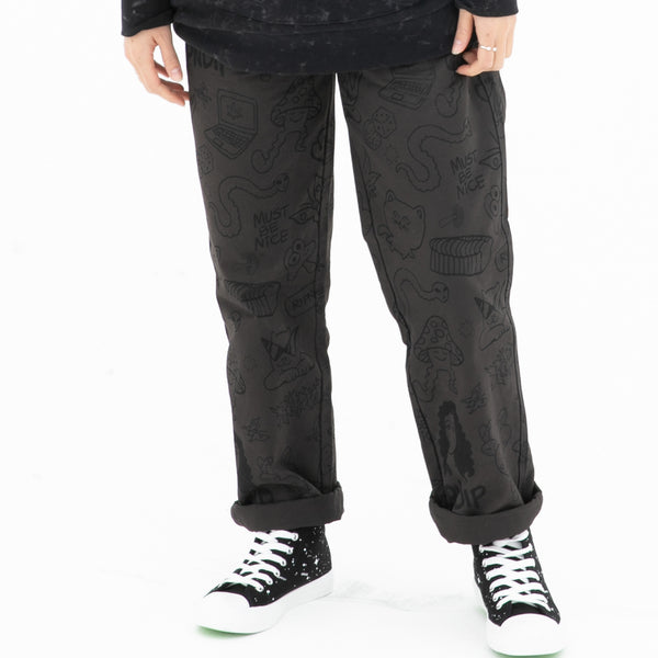 Ripndip Nerm Doodle Cotton Twill Pants (Chocolate)