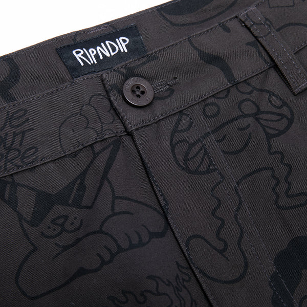 Ripndip Nerm Doodle Cotton Twill Pants (Chocolate)