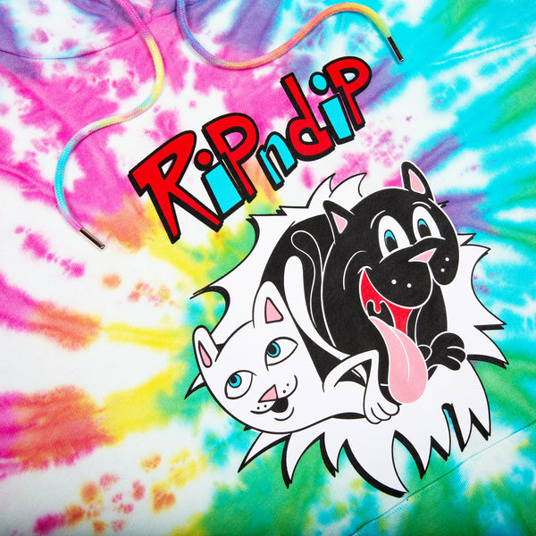 Ripndip Nerm & Jerm Show Hoodie (Rainbow Spiral Dye)