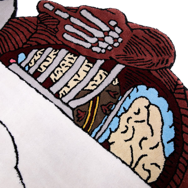 Ripndip Nermal Anatomy Rug (White/Red)- 6ft